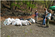 Bags of trash that have been collected
