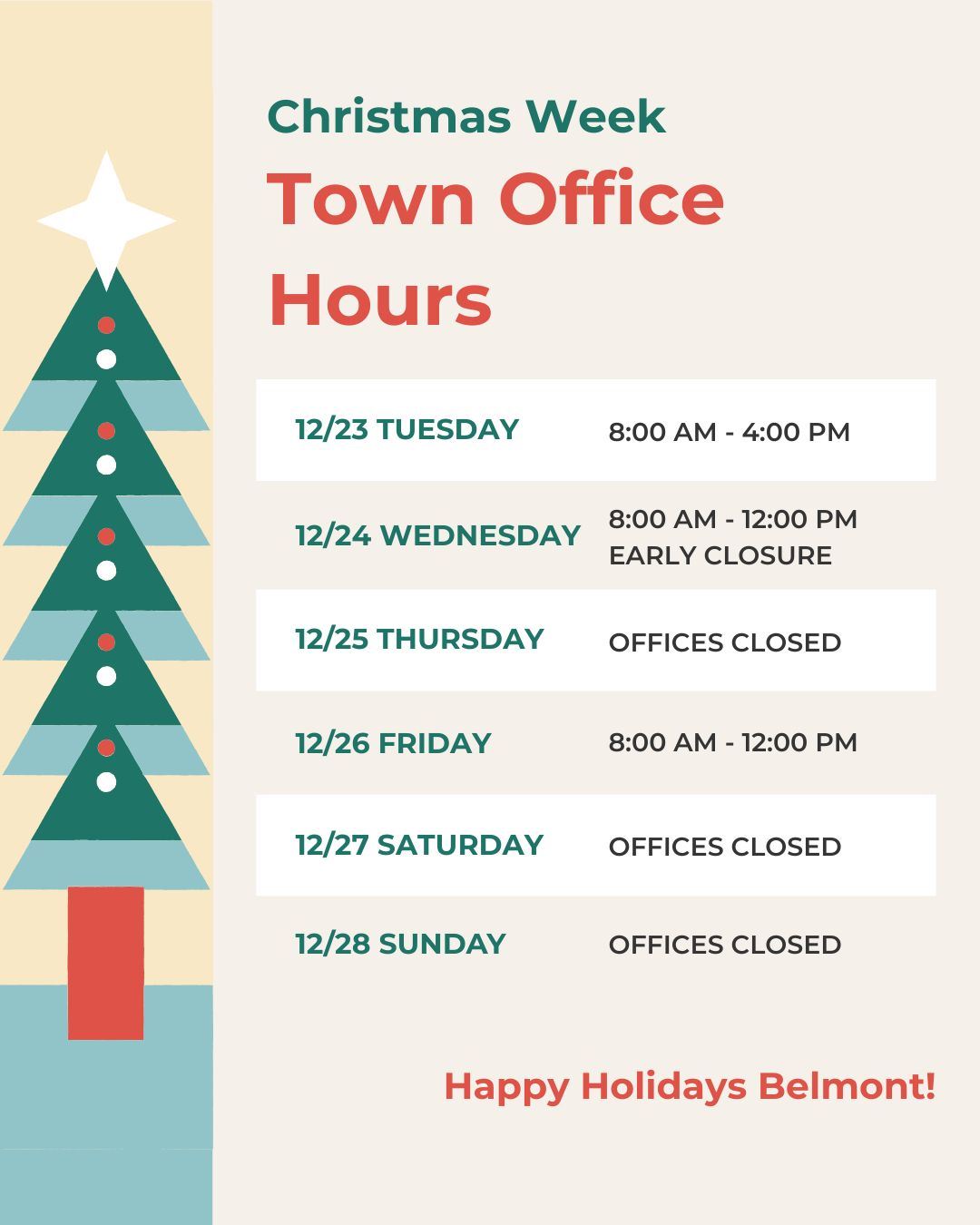 2026 Christmas Holiday Hours IG Post